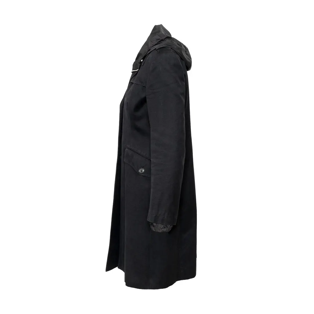 Miu Miu Coat with Zippered Hoodie - '10s Red Cotton Good - Model View