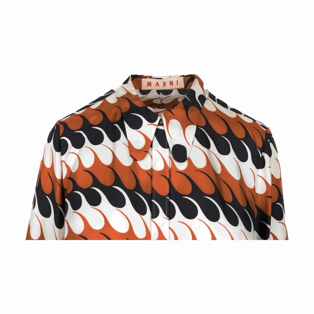 Marni Wave Pattern Shirt - '10s Black Silk Good - Inside View
