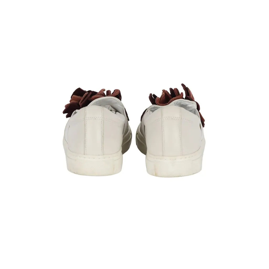 Lanvin Floral Appliqué Sneakers - '10s White Leather Good - Inside View
