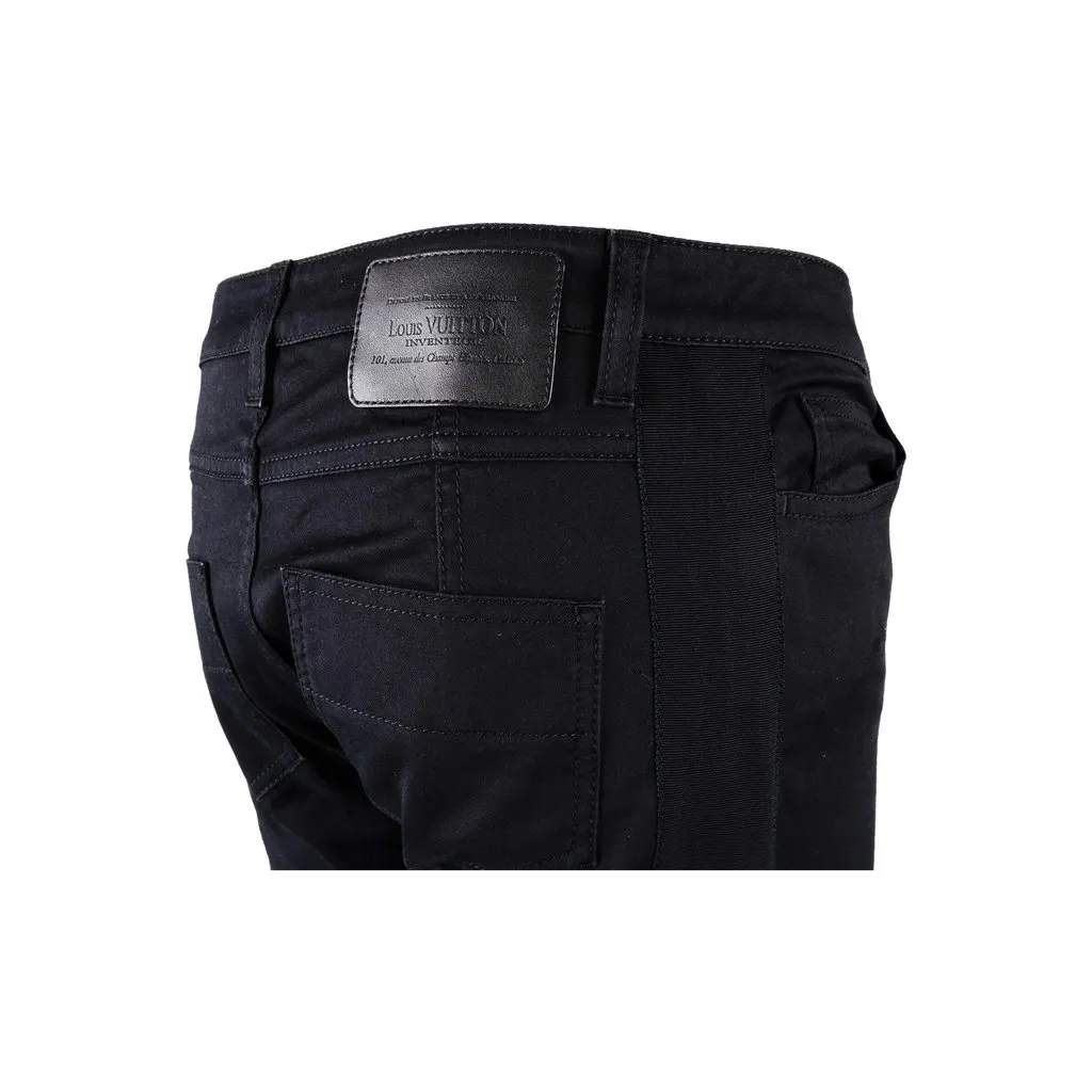 Louis Vuitton Jeans with Black Stripe - '00s Black Good - Model View