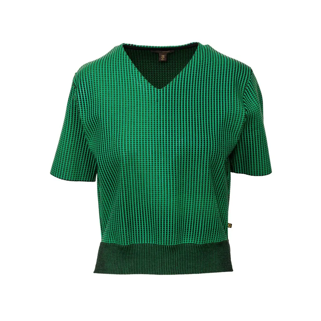 Louis Vuitton V-neck Top - '10s MultiColor Wool Good - Front View