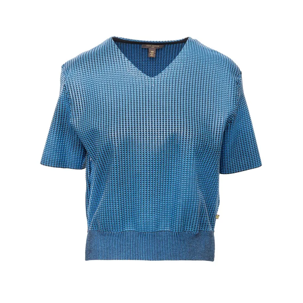 Louis Vuitton V-neck Top - '10s MultiColor Wool Good - Front View