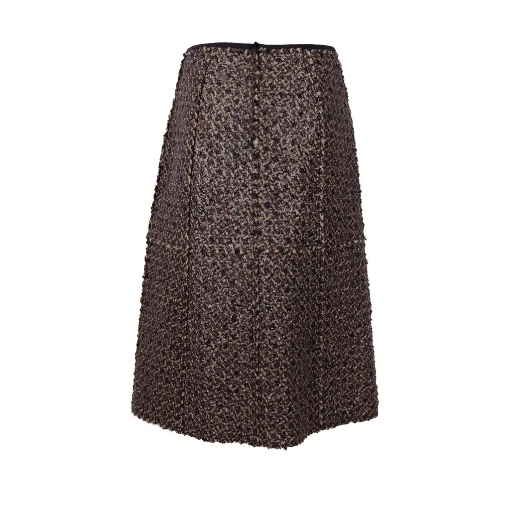 Tory Burch Sequin Embellished Wool Skirt - '10s Red Wool Good - Front View