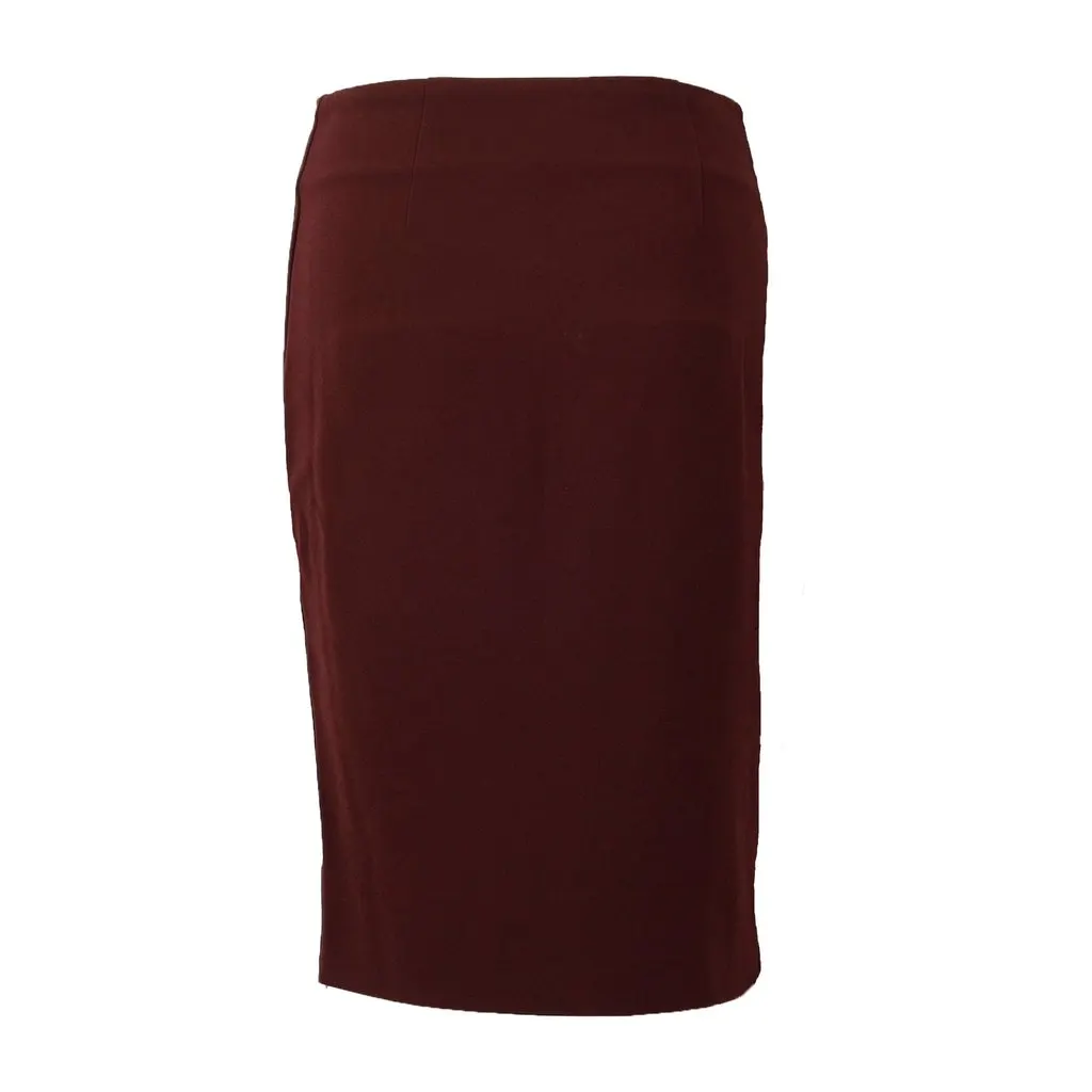 Diane von Furstenberg Side Zippered Midi Skirt - '10s Red Polyester Good - Inside View