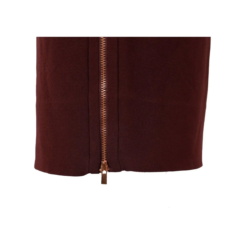 Diane von Furstenberg Side Zippered Midi Skirt - '10s Red Polyester Good - Box View