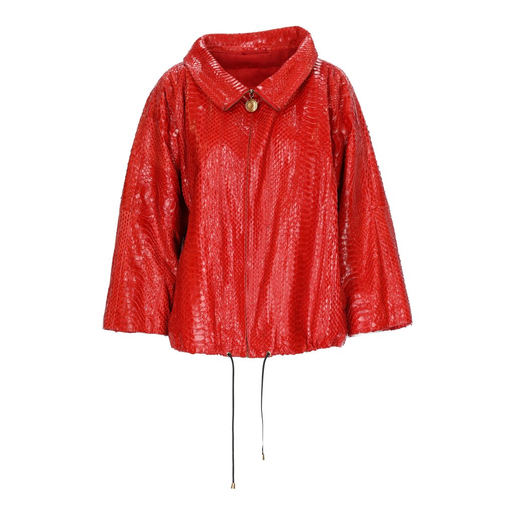 Gianfranco Ferré Exotic Leather Jacket - '90s Red M Leather