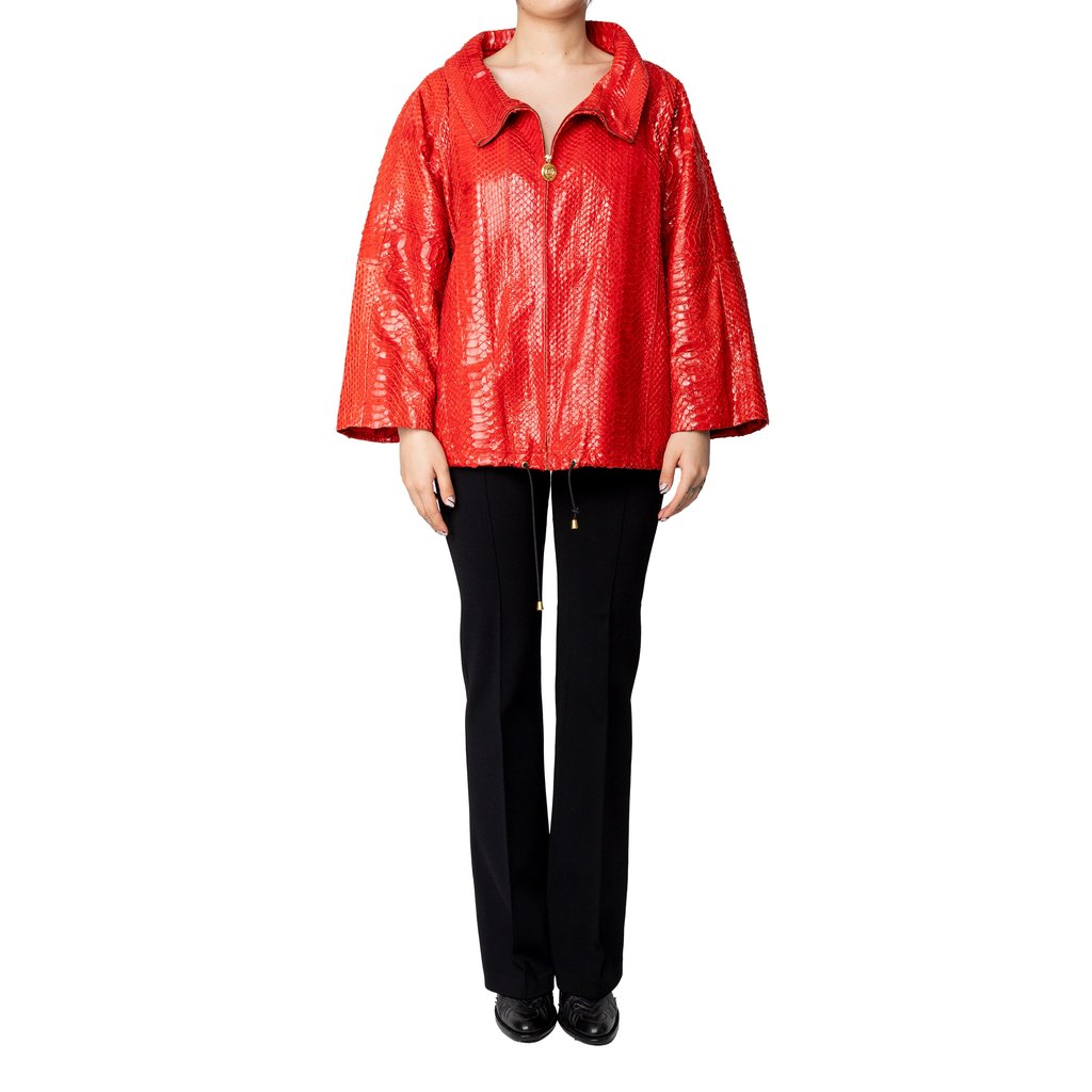 Gianfranco Ferré Exotic Leather Jacket - '90s Red M Leather