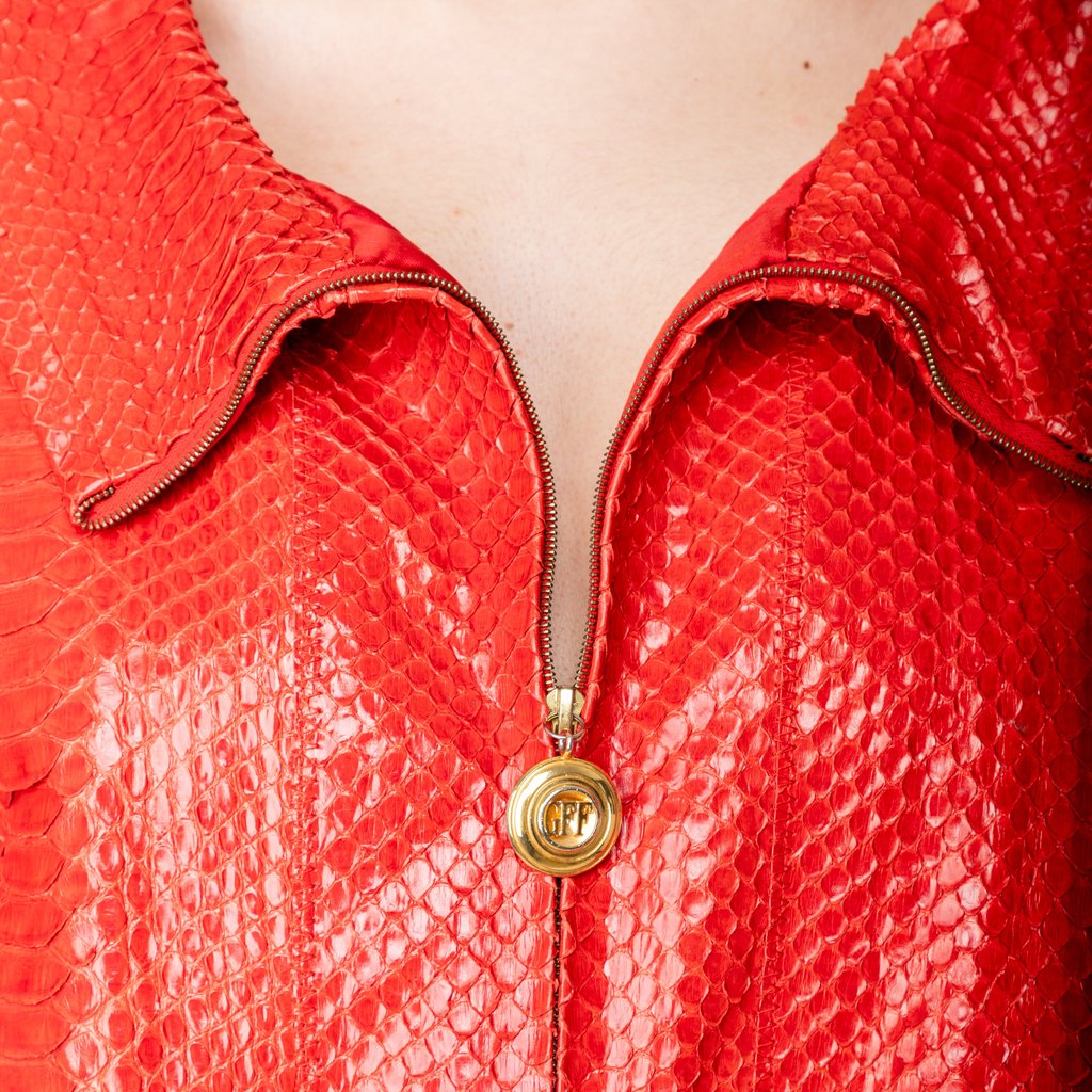 Gianfranco Ferré Exotic Leather Jacket - '90s Red M Leather