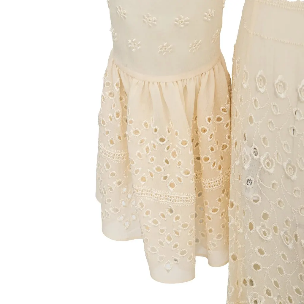 Saint Laurent Embroidered Long Dress - '10s Red Silk Good - Inside View