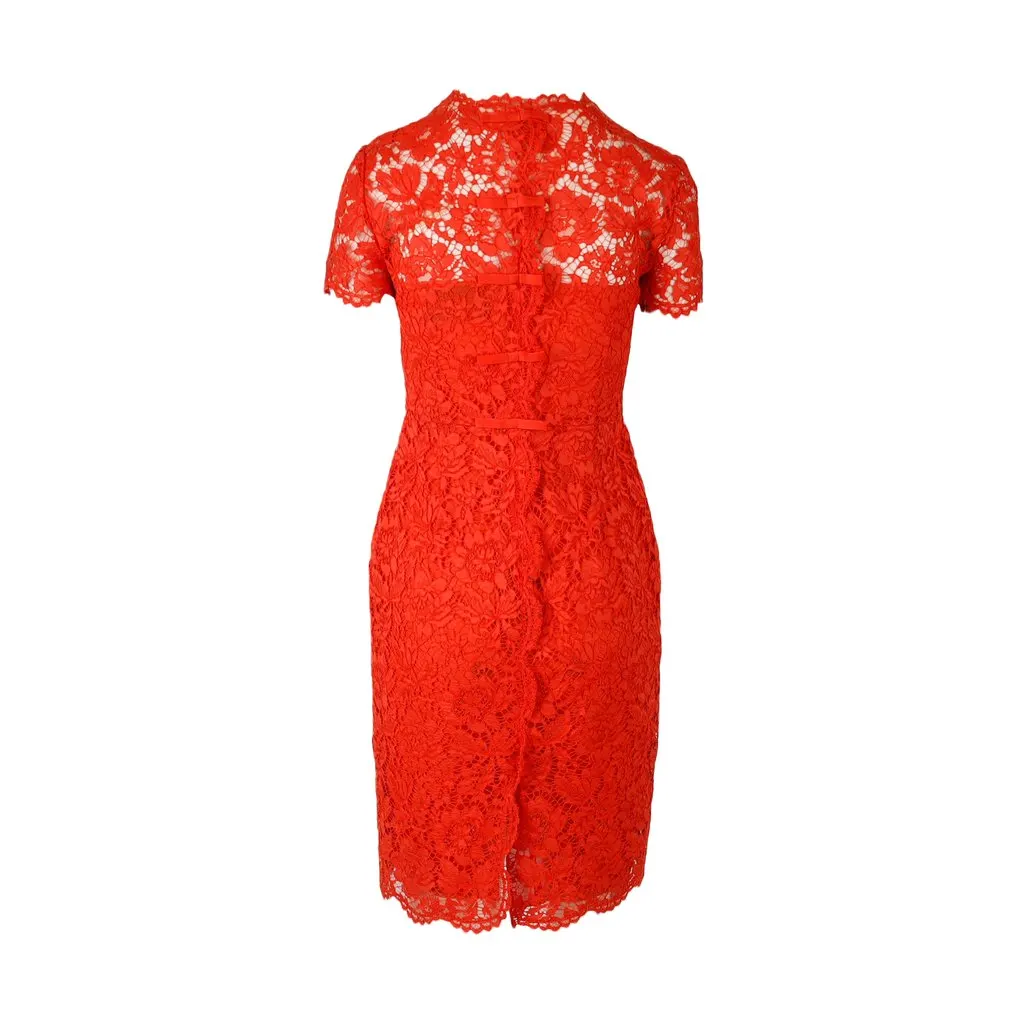 Valentino Lace Midi Dress - '10s Red Lace Good - Back View