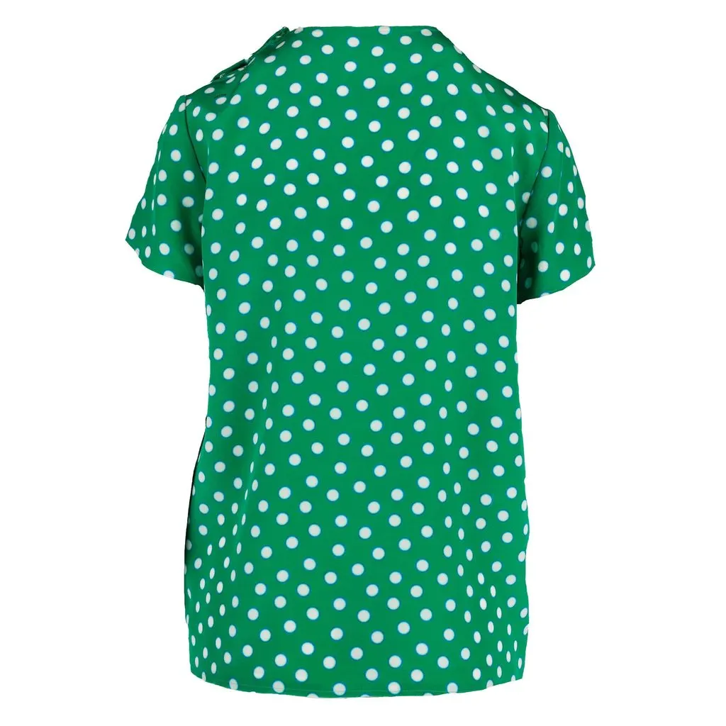 Miu Miu Polka Dot Top - '10s White Silk Good - Back View