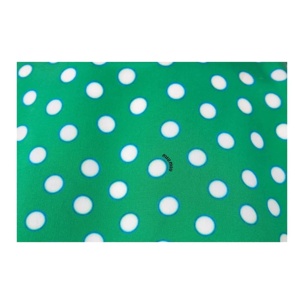 Miu Miu Polka Dot Top - '10s White Silk Good - Model View