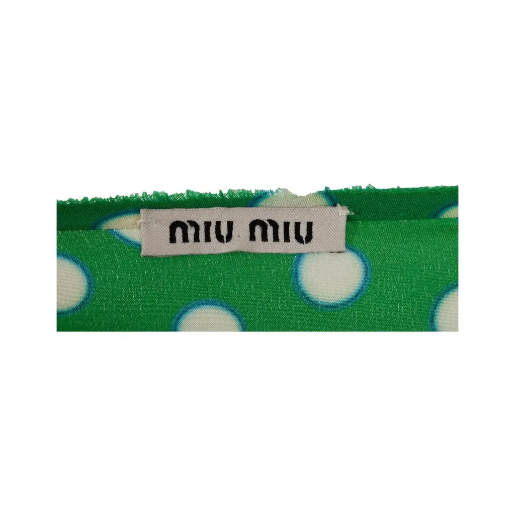 Miu Miu Polka Dot Top - '10s White Silk Good - Box View