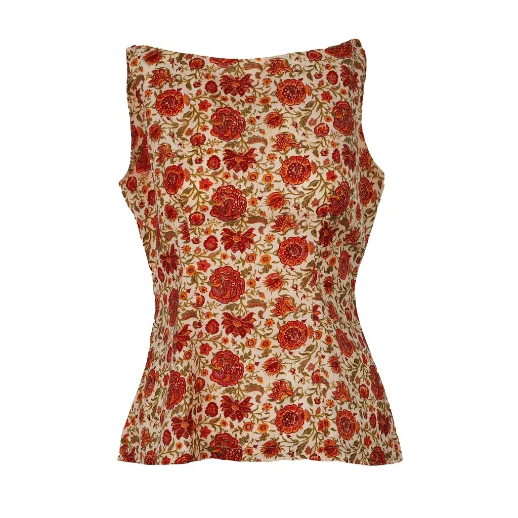 Isabel Marant Silk Floral Top - '10s Red Silk Good - Front View