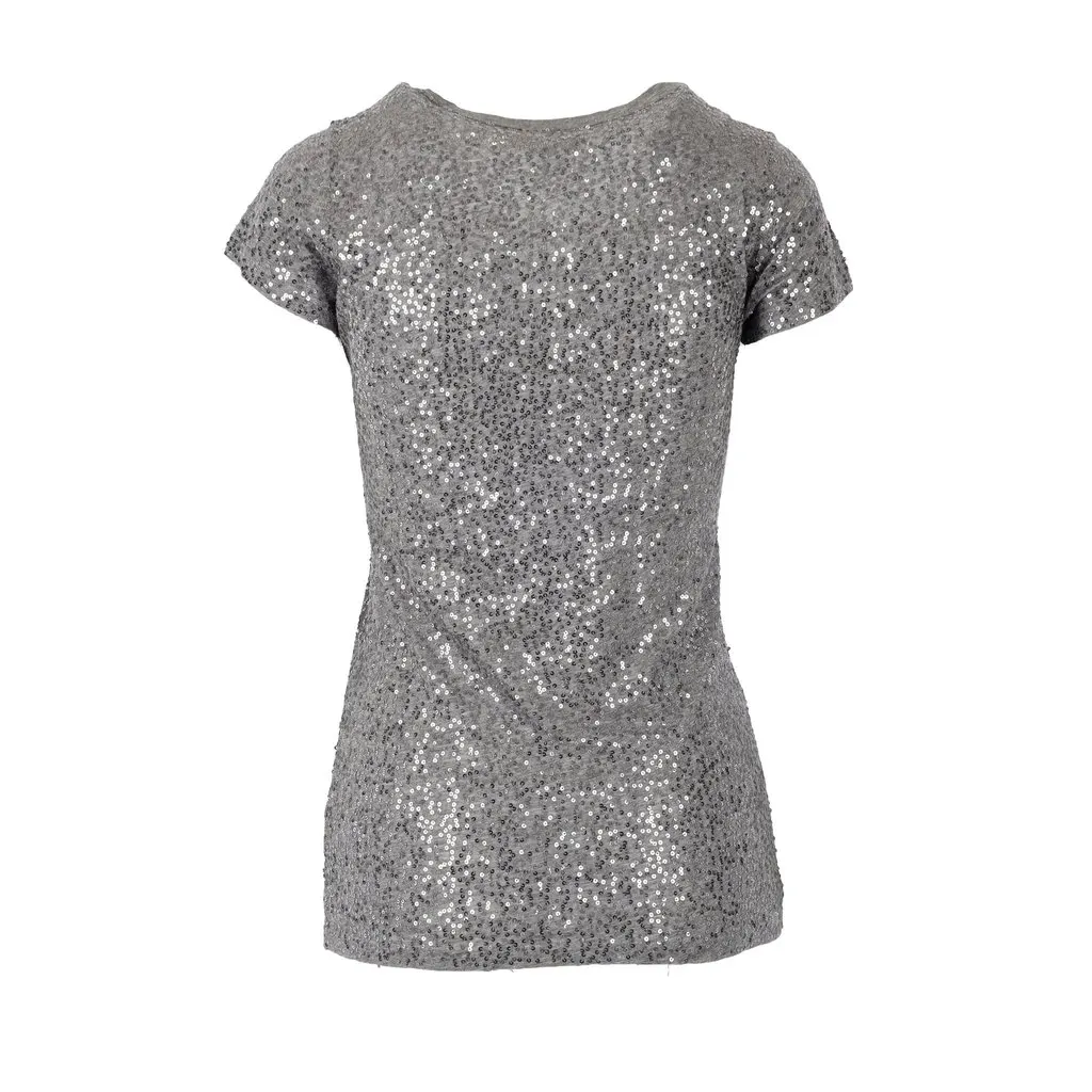 DKNY Sequin T-shirt - '00s Red Cotton Good - Back View