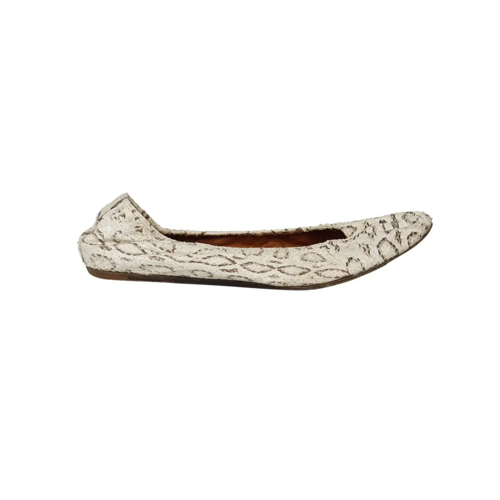 Lanvin Snakeskin Ballet Flats - '10s Brown Good - Front View