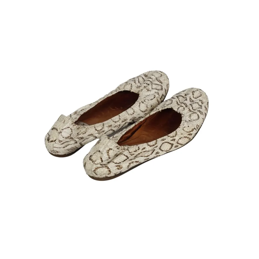 Lanvin Snakeskin Ballet Flats - '10s Brown Good - Inside View