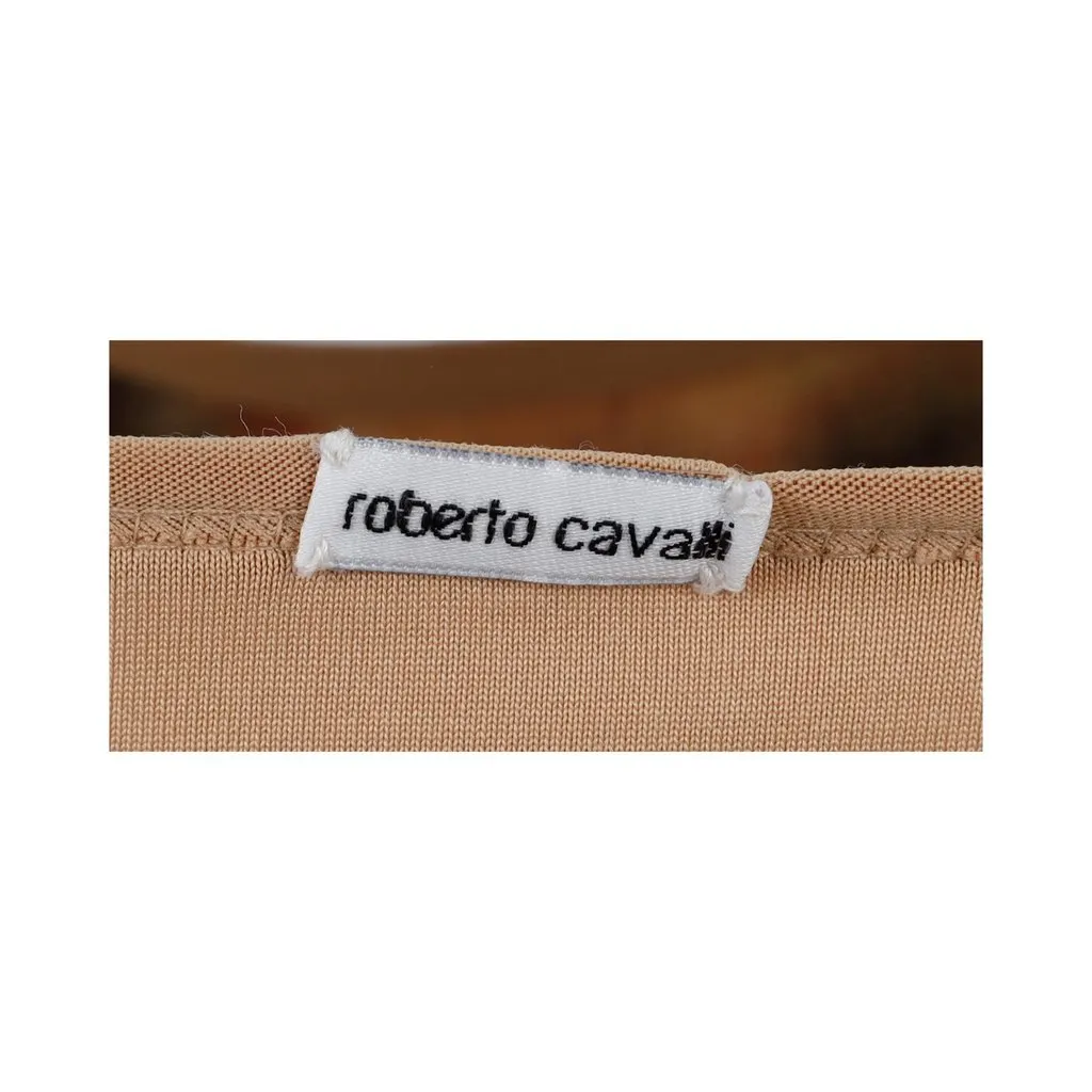 Roberto Cavalli Vintage Rose Print Top - '90s Black Good - Inside View