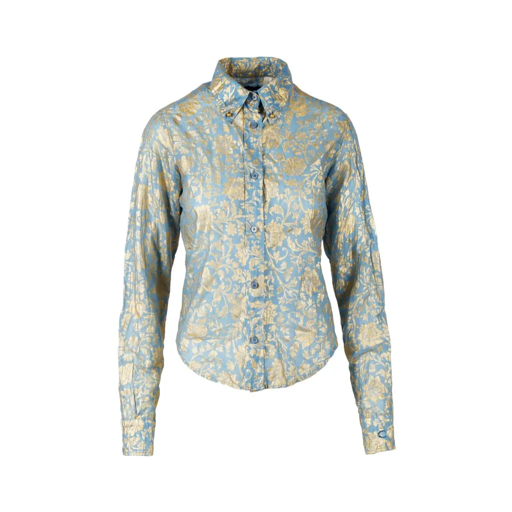 Just Cavalli Screen Printed Cotton Shirt - '00s Red Cotton Good - Front View