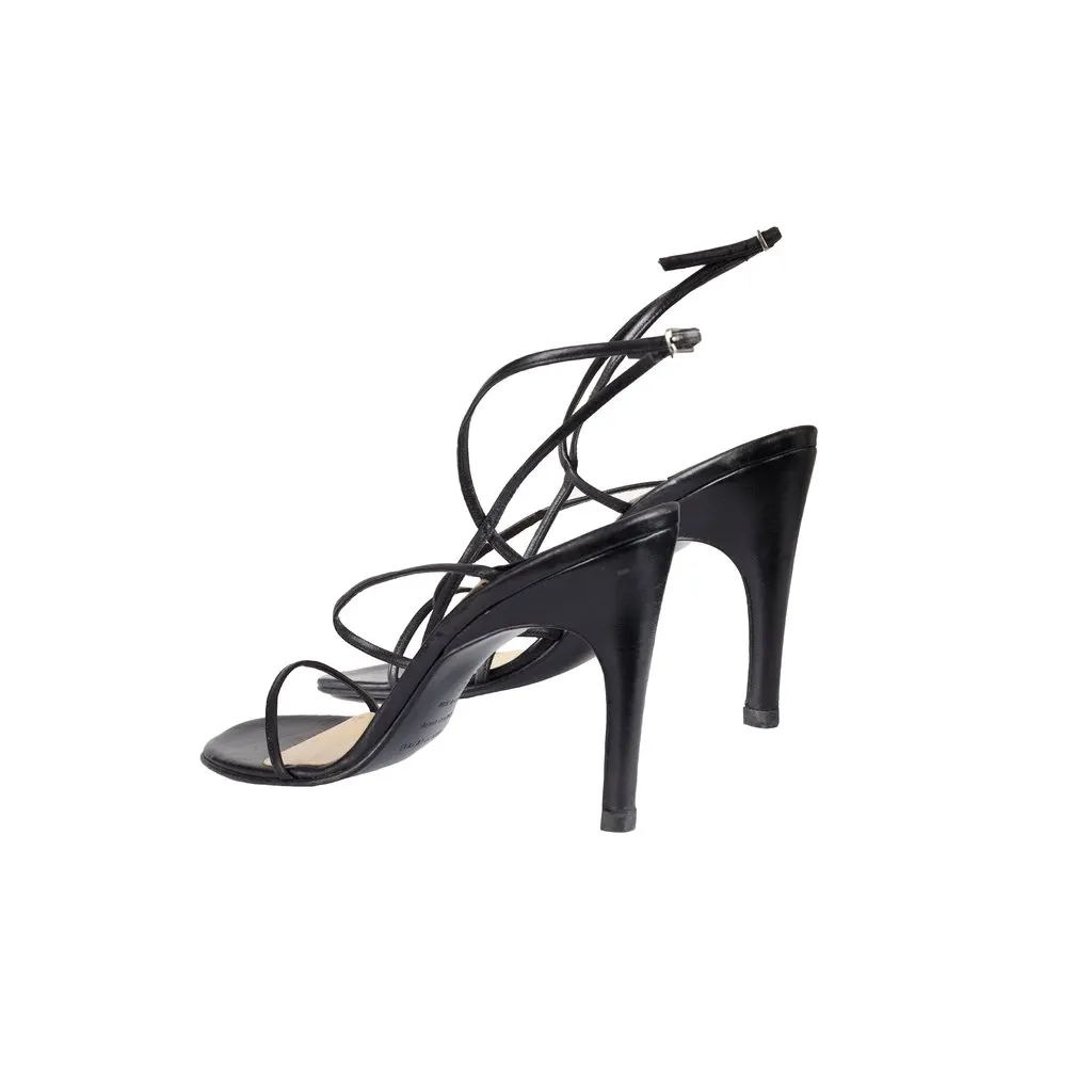 Sergio Rossi Strappy Heels - '00s Red Leather Good - Inside View