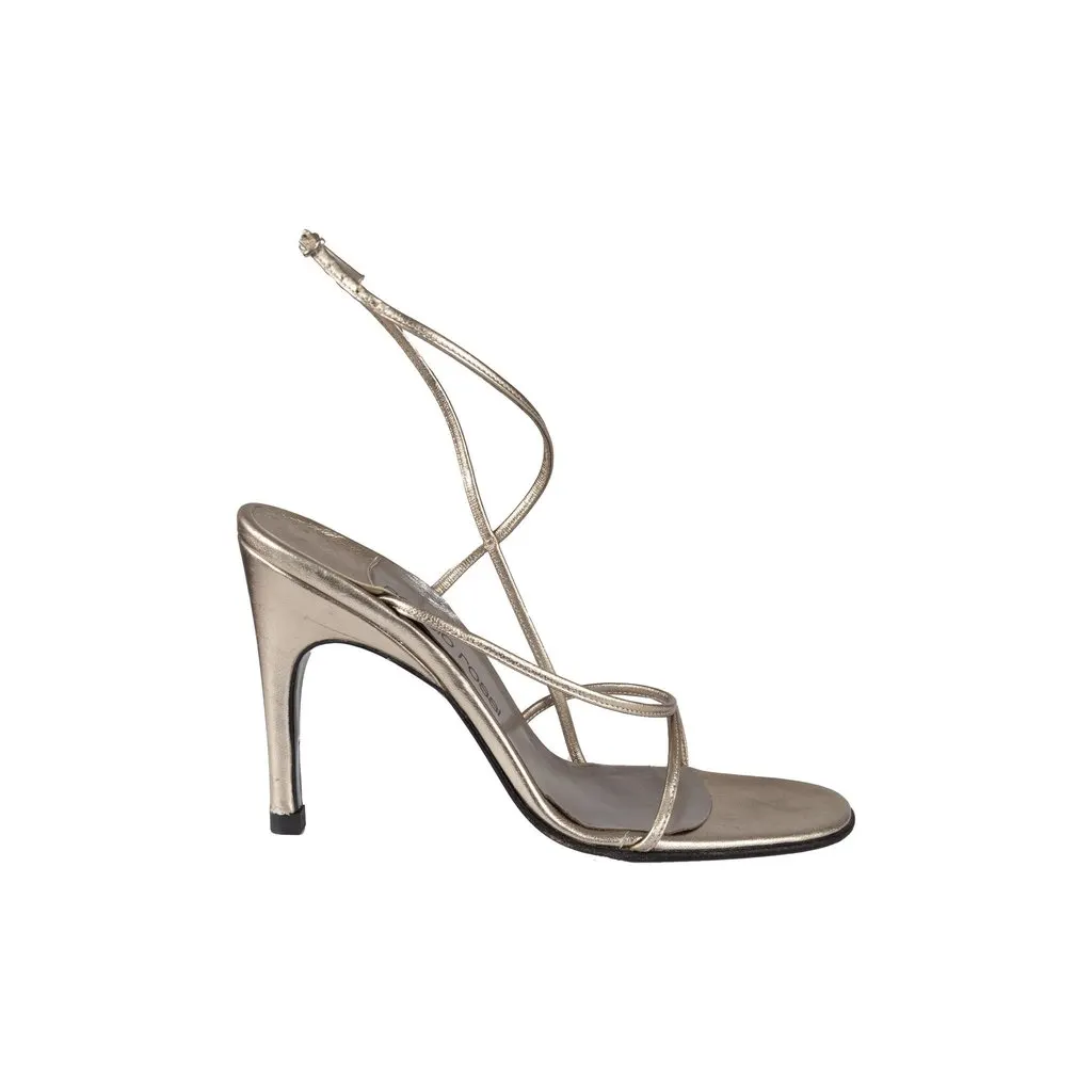 Sergio Rossi Strappy Heels - '00s Red Leather Good - Front View