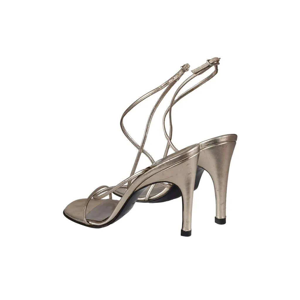 Sergio Rossi Strappy Heels - '00s Red Leather Good - Inside View