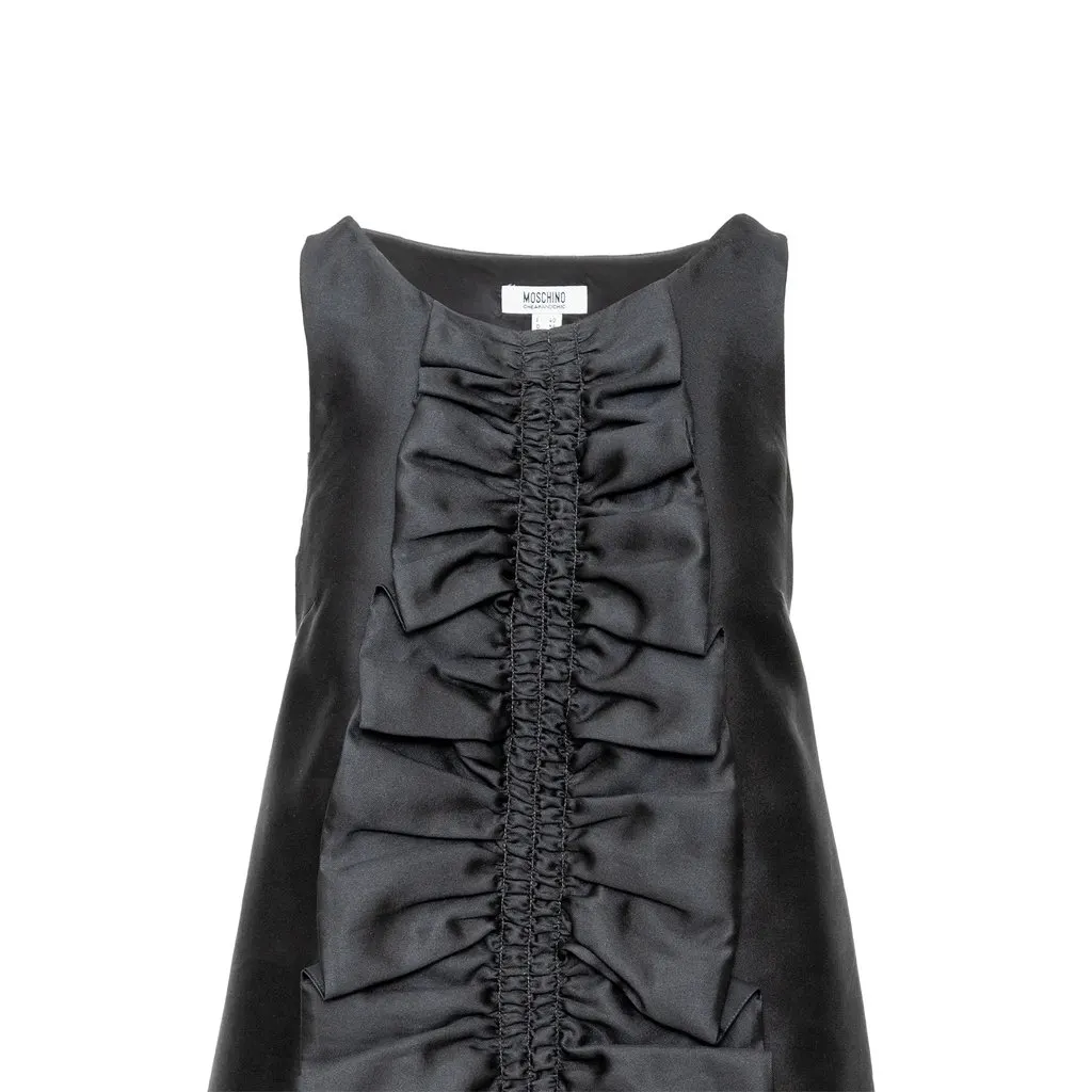 Moschino Cheap and Chic Cocktail Dress - '00s Black Silk Good - Inside View