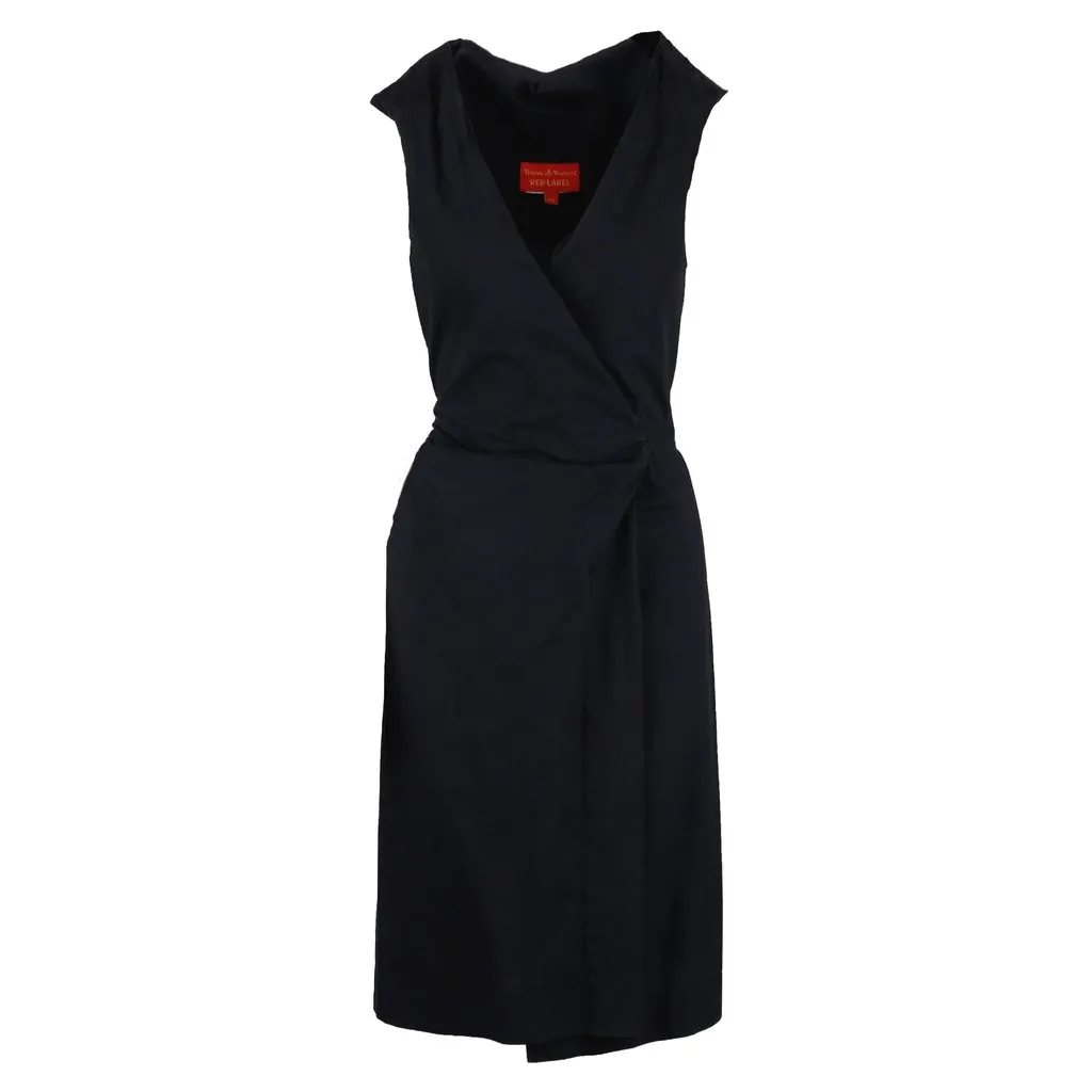 Vivienne Westwood Label Wrap Dress - '00s Red Good - Front View
