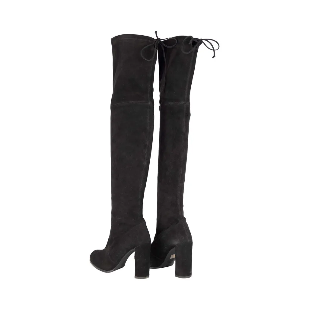 Stuart Weitzman Over-the-knee Suede Boots - '10s Red Suede Good - Back View