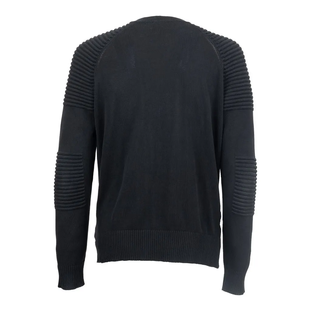 Unsigned Pull Story Zippered Knit Sweater - '10s Red Cotton Good - Inside View