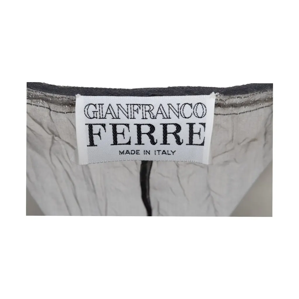 Gianfranco Ferré Sheer Top - '90s Grey Silk Good - Inside View