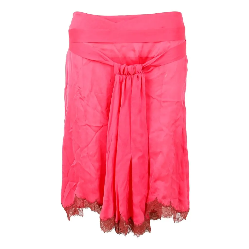 Unsigned Viktor & Rolf Midi Skirt - '10s Red Silk Good - Front View