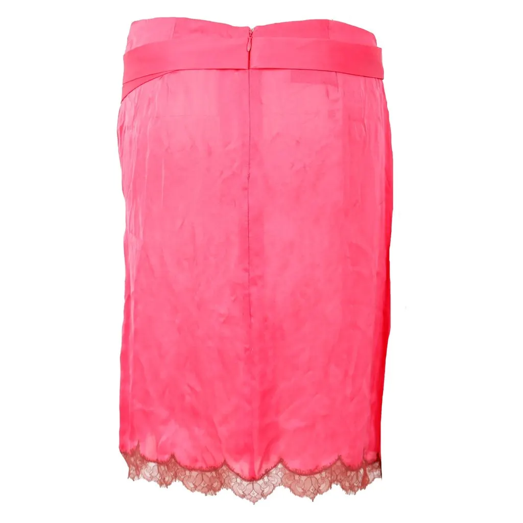 Unsigned Viktor & Rolf Midi Skirt - '10s Red Silk Good - Back View
