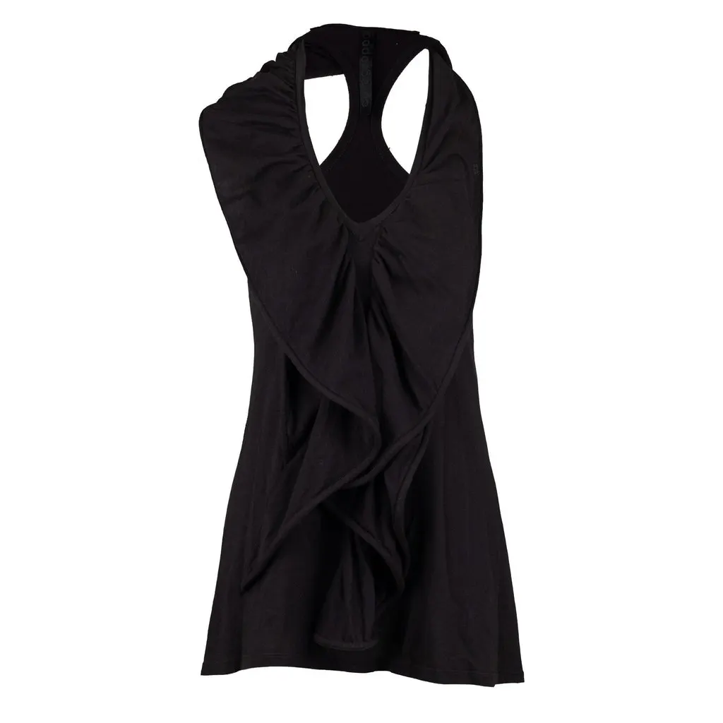 Unsigned Cora Groppo Tank Top with Asymmetric Ruffle - '10s MultiColor Cotton Good - Front View