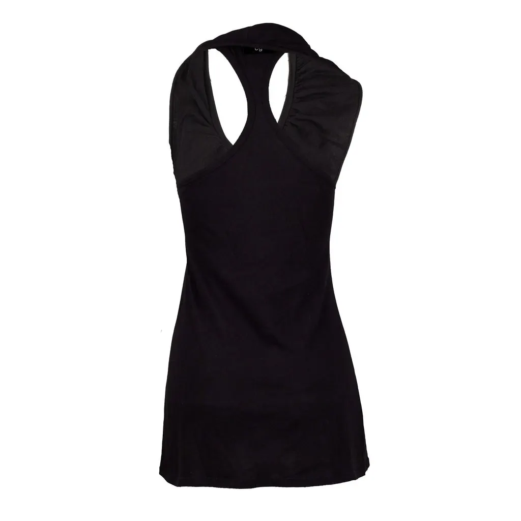 Unsigned Cora Groppo Tank Top with Asymmetric Ruffle - '10s MultiColor Cotton Good - Back View