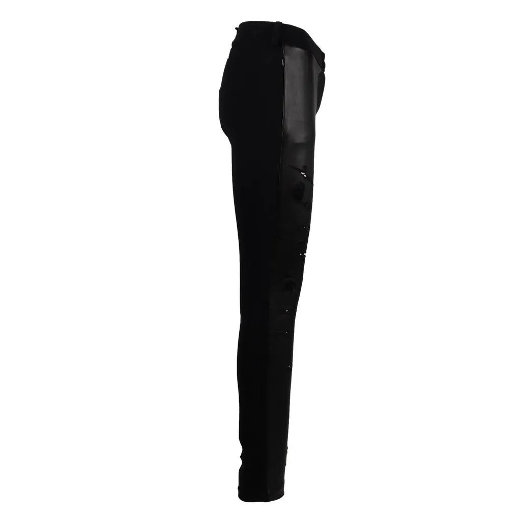Unsigned Distressed Leather Pants - '10s White Leather Good - Back View