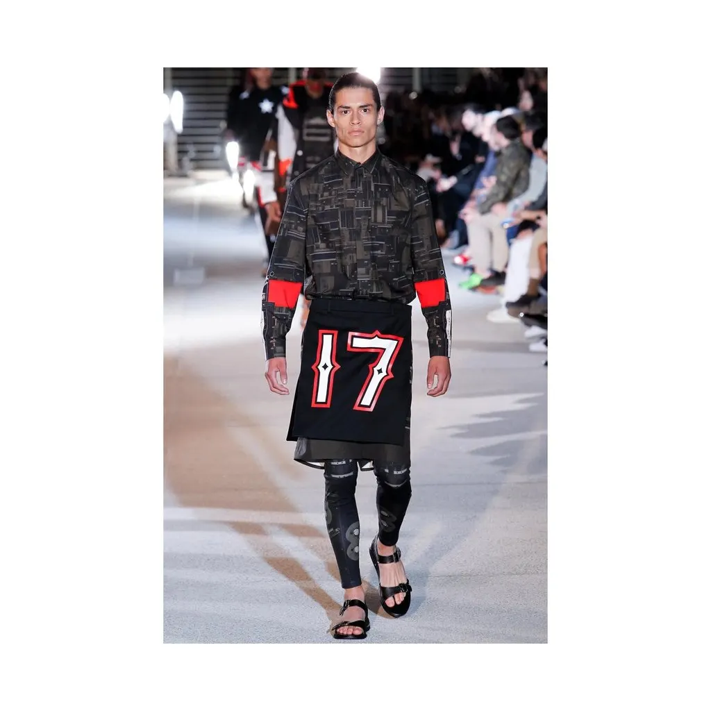 Givenchy 17 Print Kilt - '10s Black Cotton Good - Back View