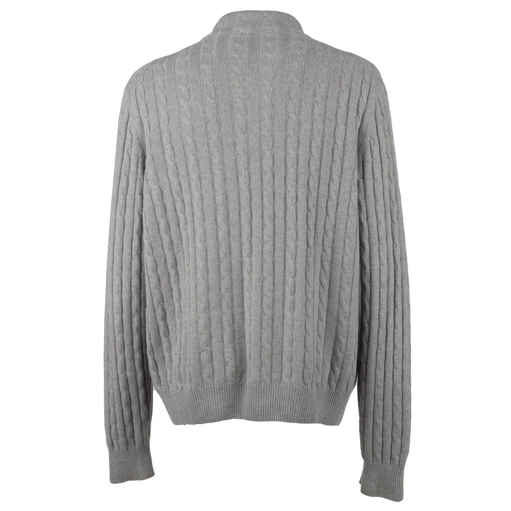 Loro Piana Treccia Mezzocollo Sweater - '10s Grey Wool Good - Back View