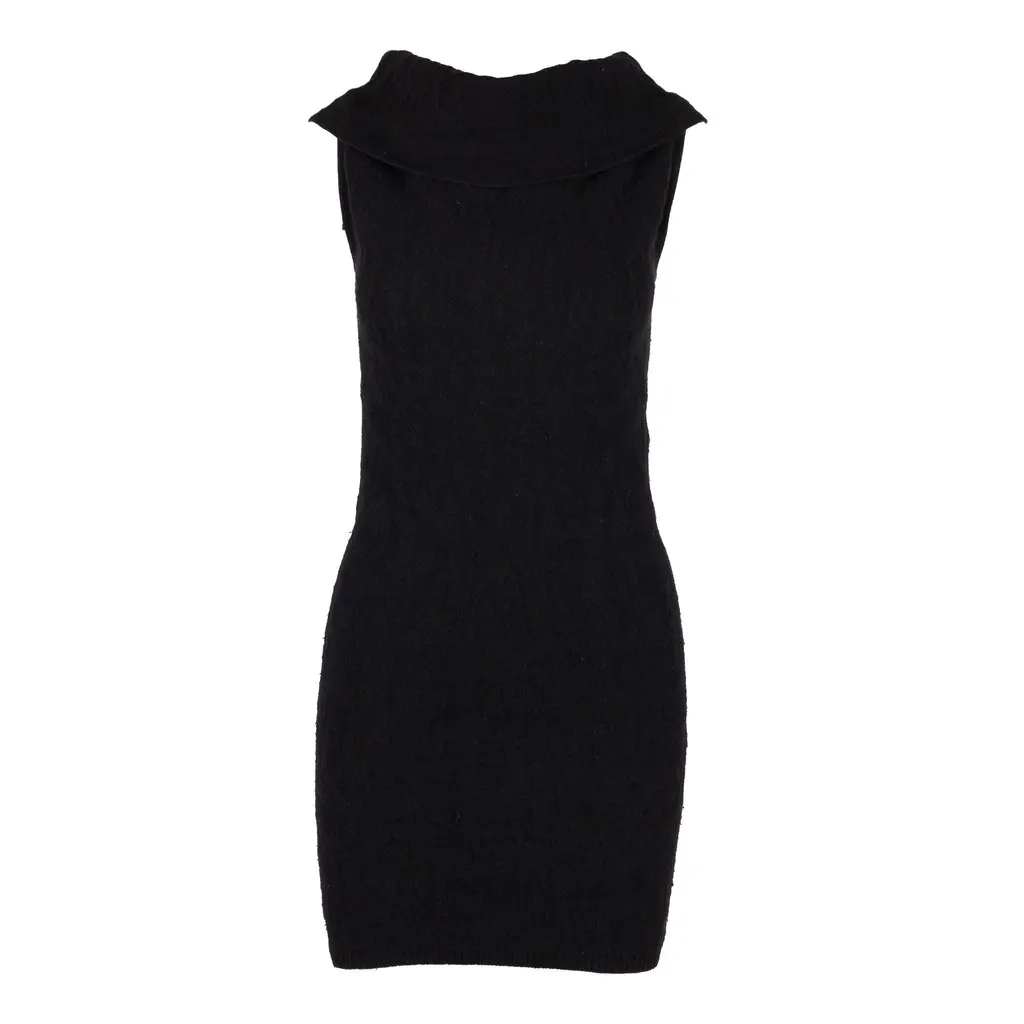 Rick Owens Wool Shift Dress - '10s Black Wool Good - Front View