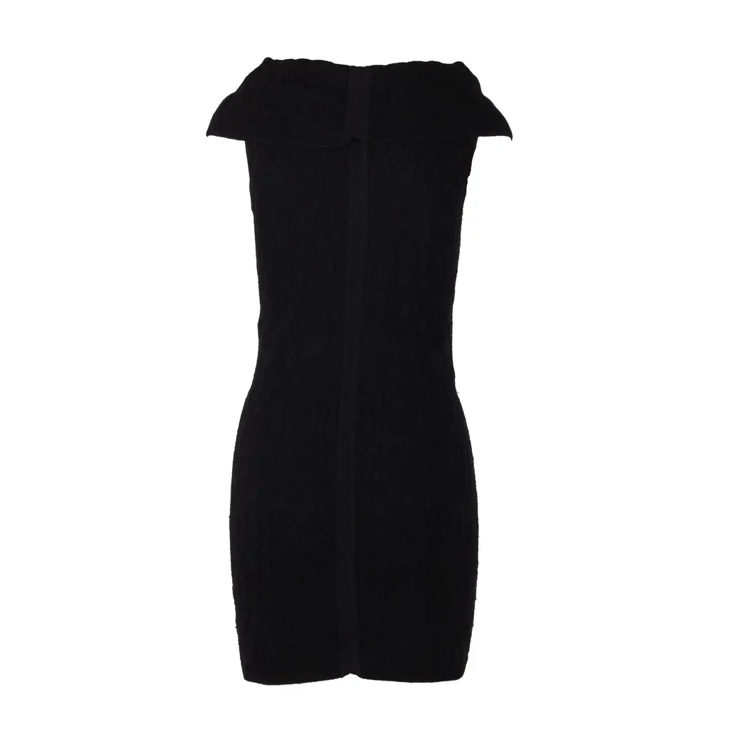 Rick Owens Wool Shift Dress - '10s Black Wool Good - Back View