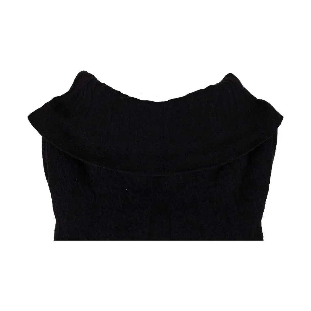 Rick Owens Wool Shift Dress - '10s Black Wool Good - Model View