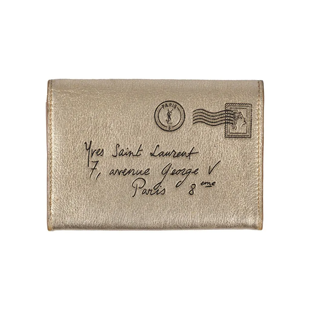 Saint Laurent Leather Card Holder - '00s Red Leather Good - Front View