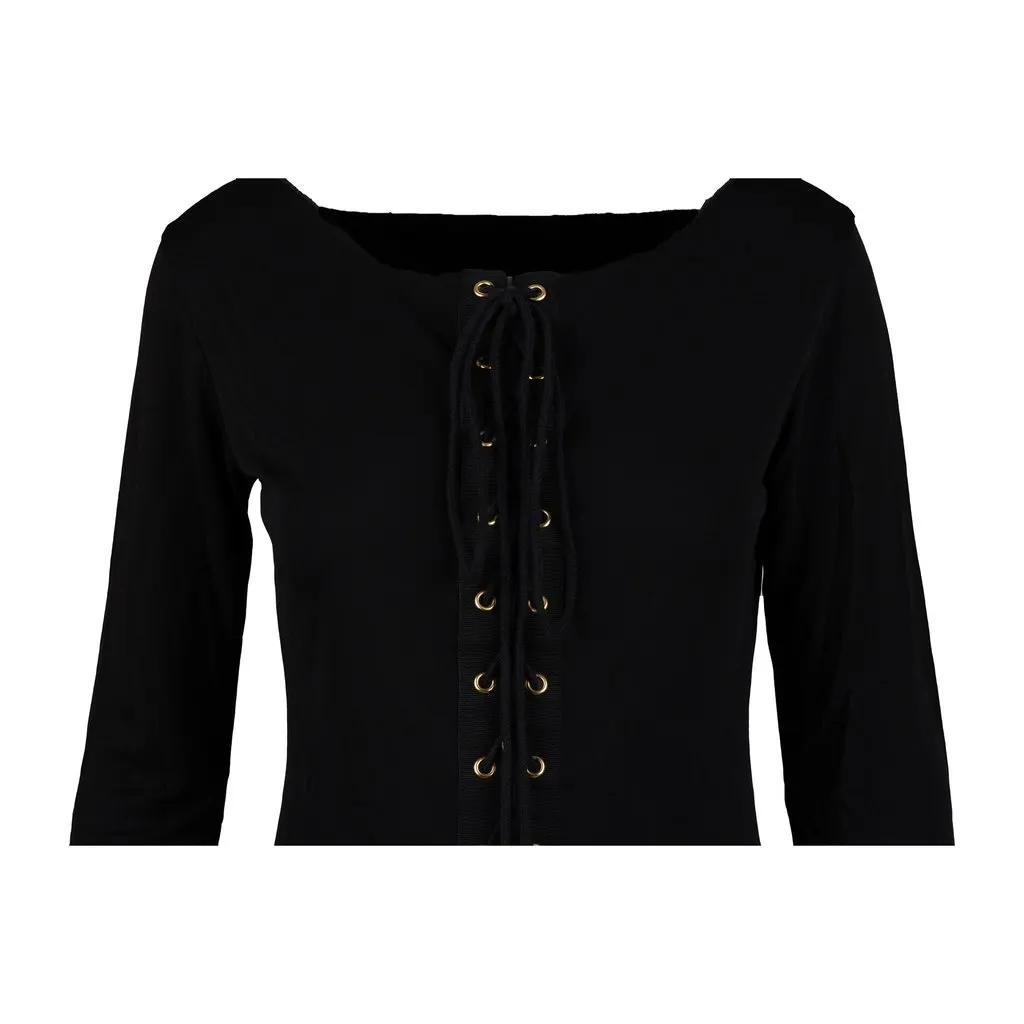Unsigned Front Lace-up Top - '10s Black Lace Good - Inside View