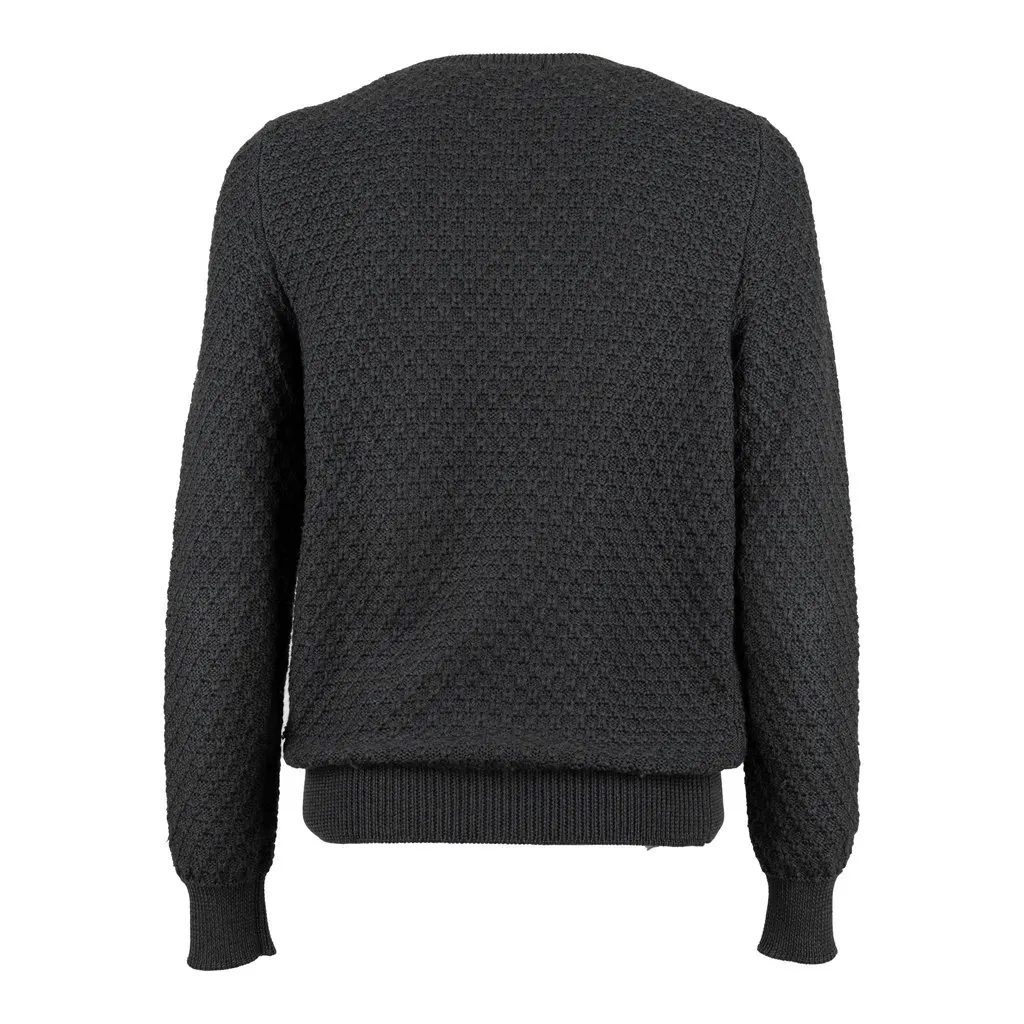 Unsigned Textured Sweater - '10s Red Wool Good - Back View