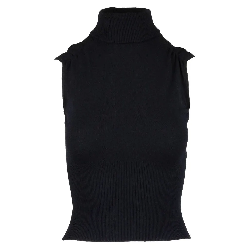 Unsigned Black Turtleneck Top - '10s Black Good - Front View