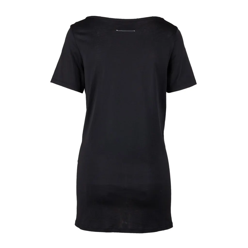 Maison Margiela Long Top with Ribbon - '10s Black Cotton Good - Inside View