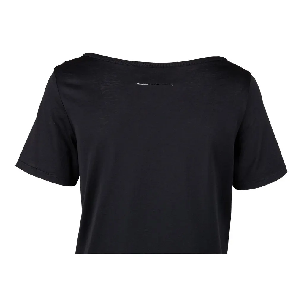 Maison Margiela Long Top with Ribbon - '10s Black Cotton Good - Model View