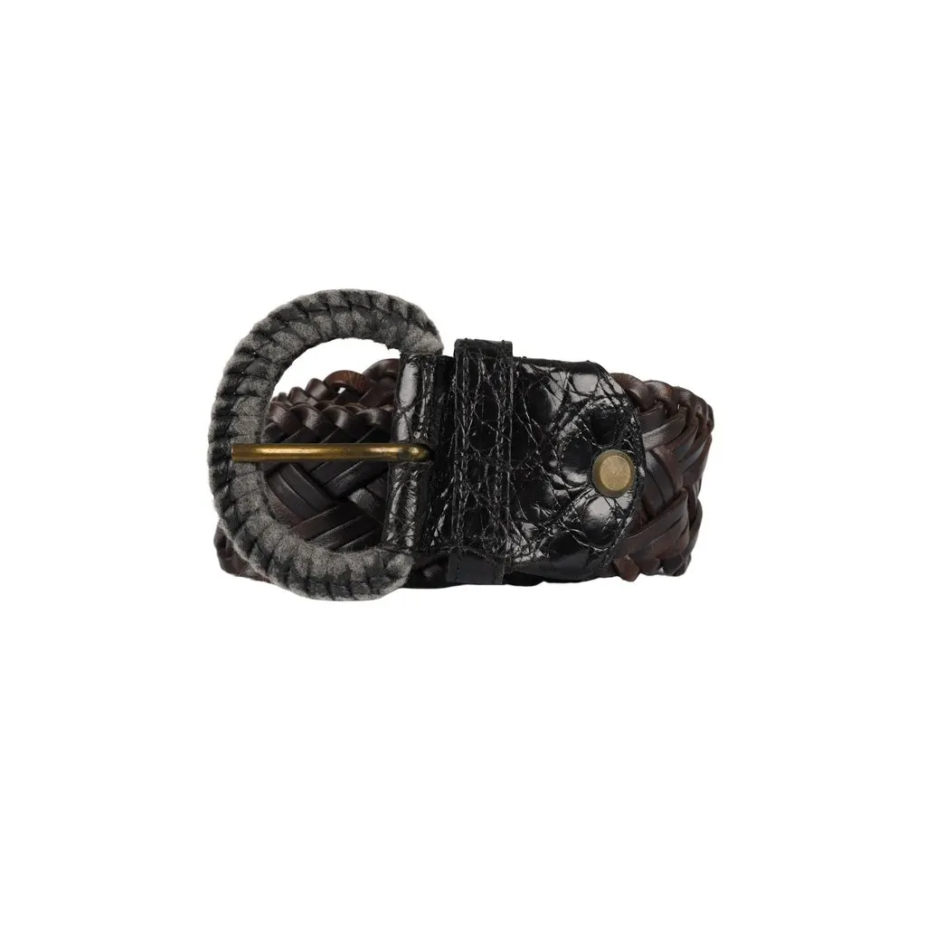 Unsigned Braided Belt - '10s Black Leather Good - Back View