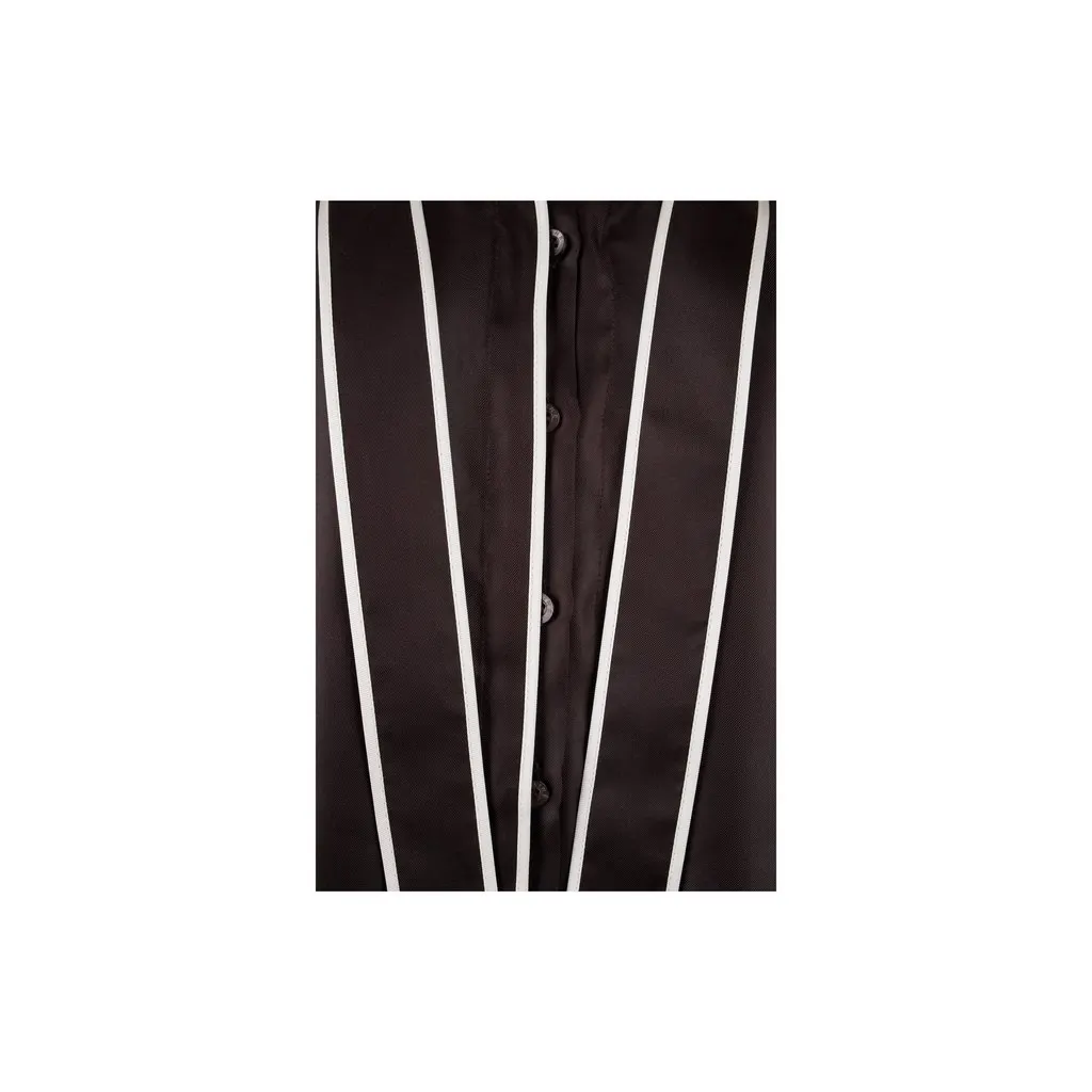 Celine Contrast Top with Collar - '10s Brown Silk Good - Model View