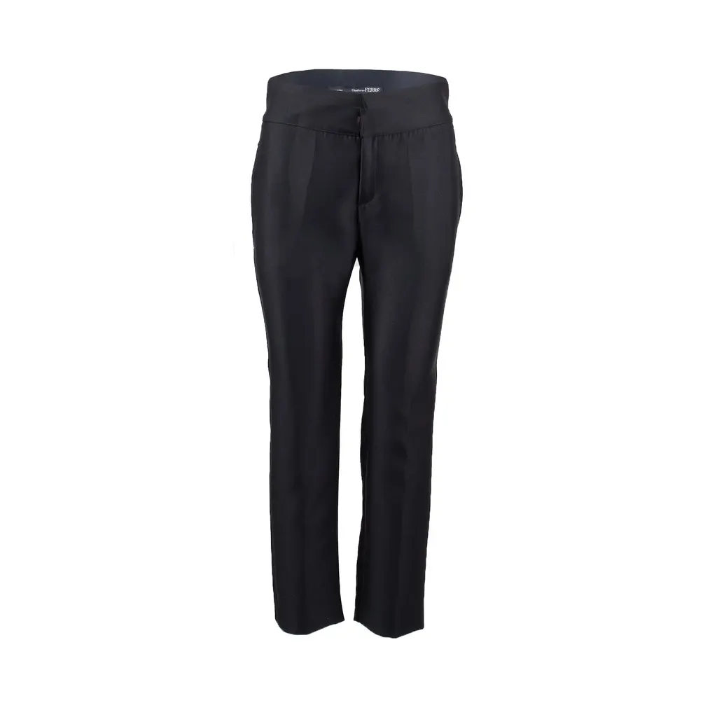 Gianfranco Ferré High-waisted Tailored Pants - '00s Red Silk Good - Front View